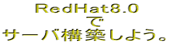 RedHat8.0 @ T[o\z悤B